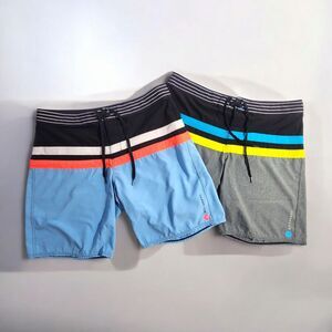 Billabong Board/Swim Shorts PX2 Jack Freestone Mens Size 36" Lot Of 2 Striped